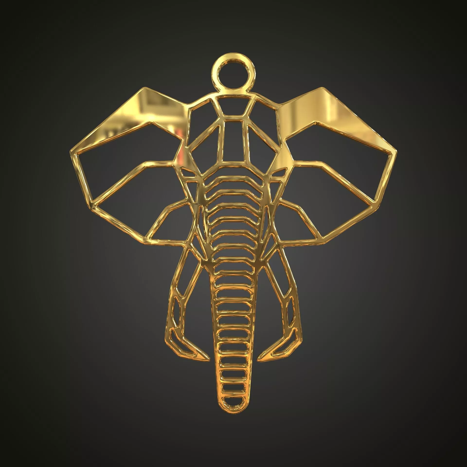 Linear elephant pendant 3D print model
