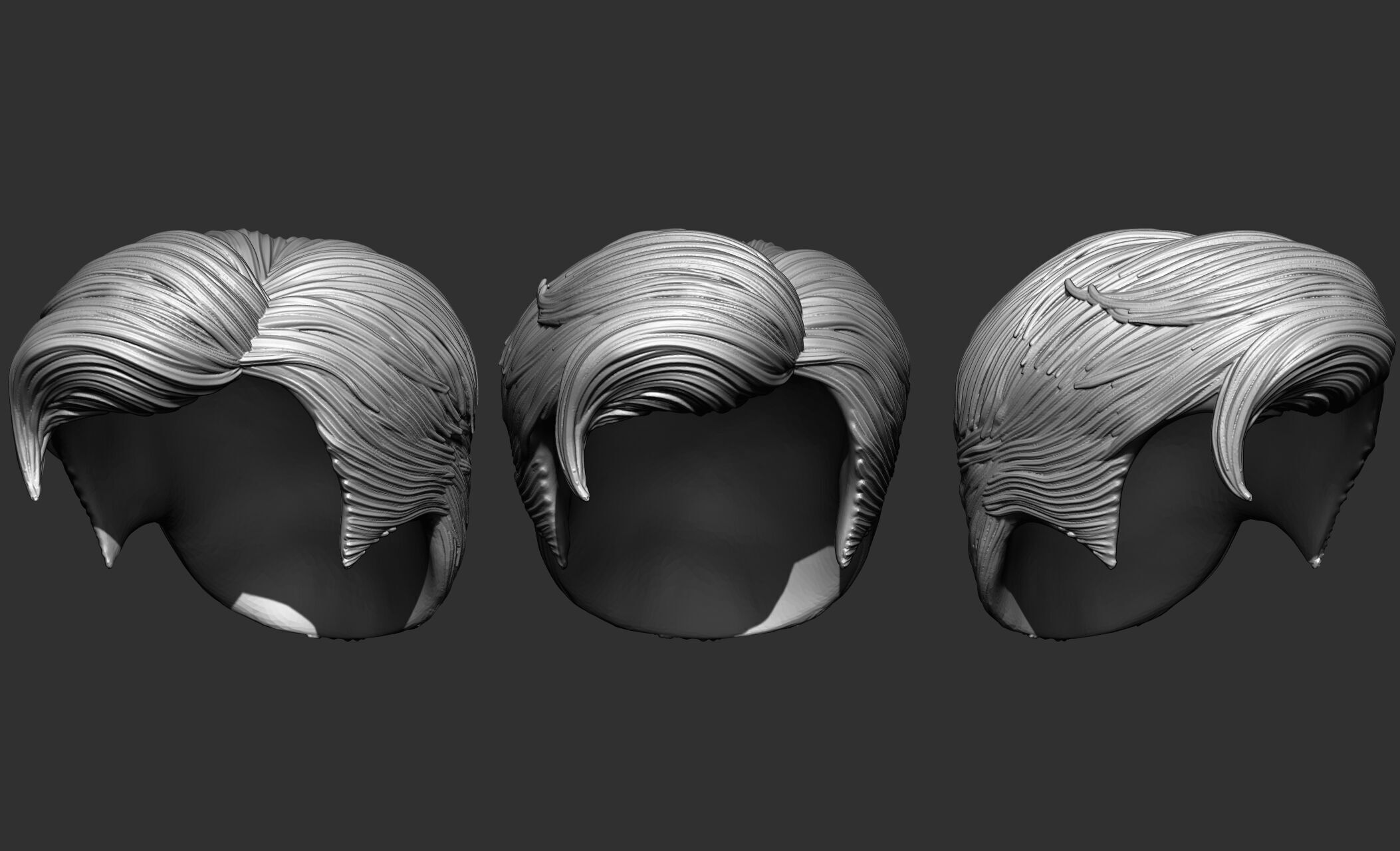 18 Male hair 3D model_12