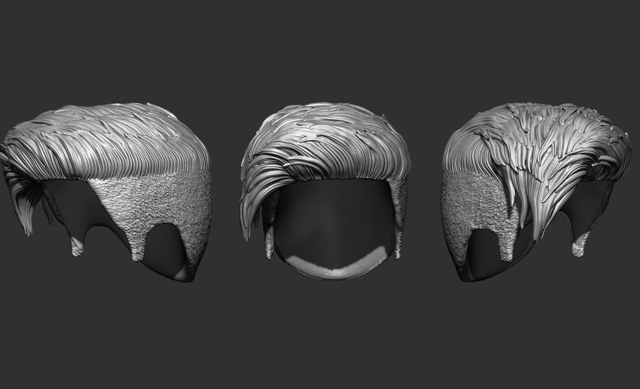 18 Male hair 3D model_10