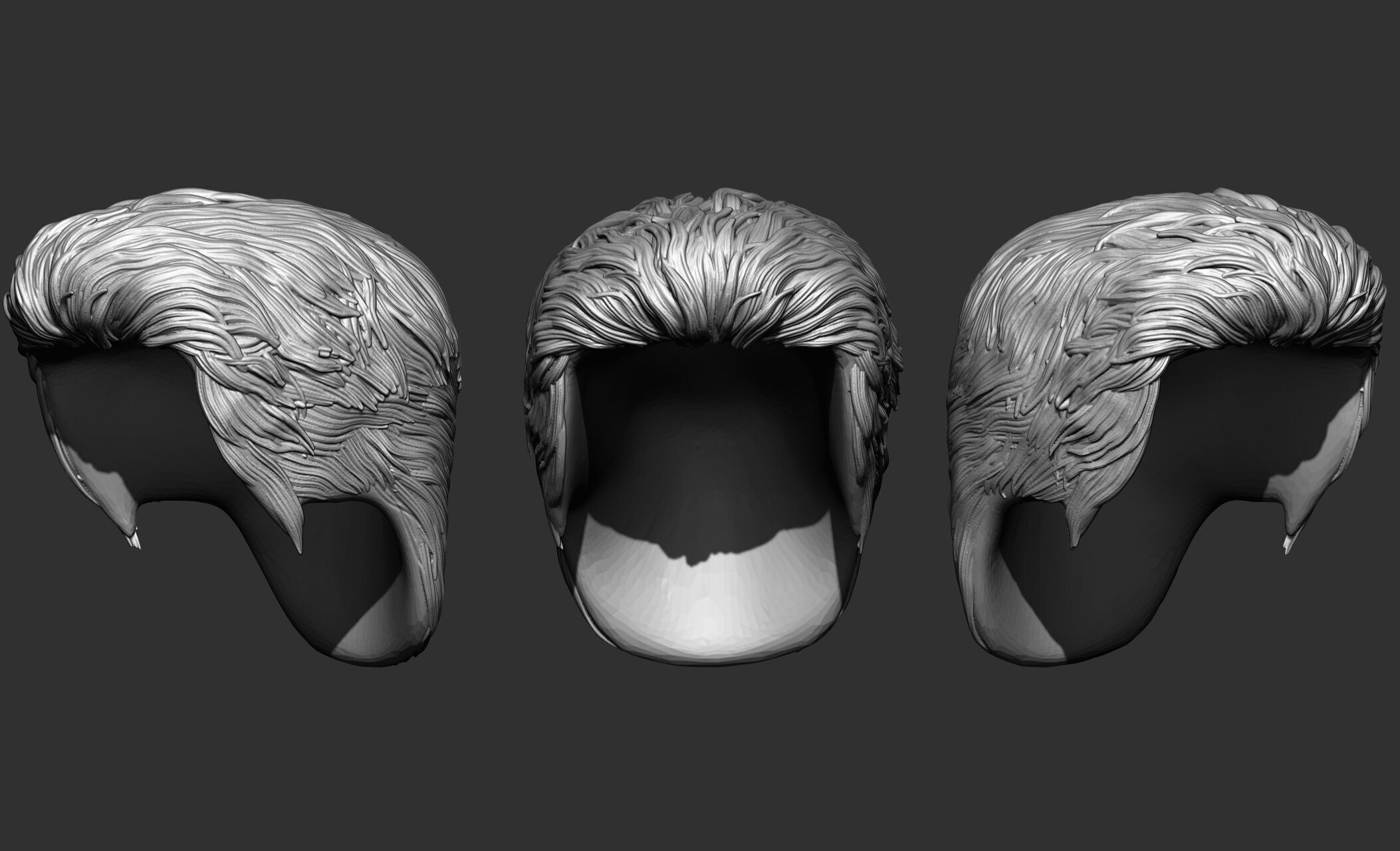 18 Male hair 3D model_18