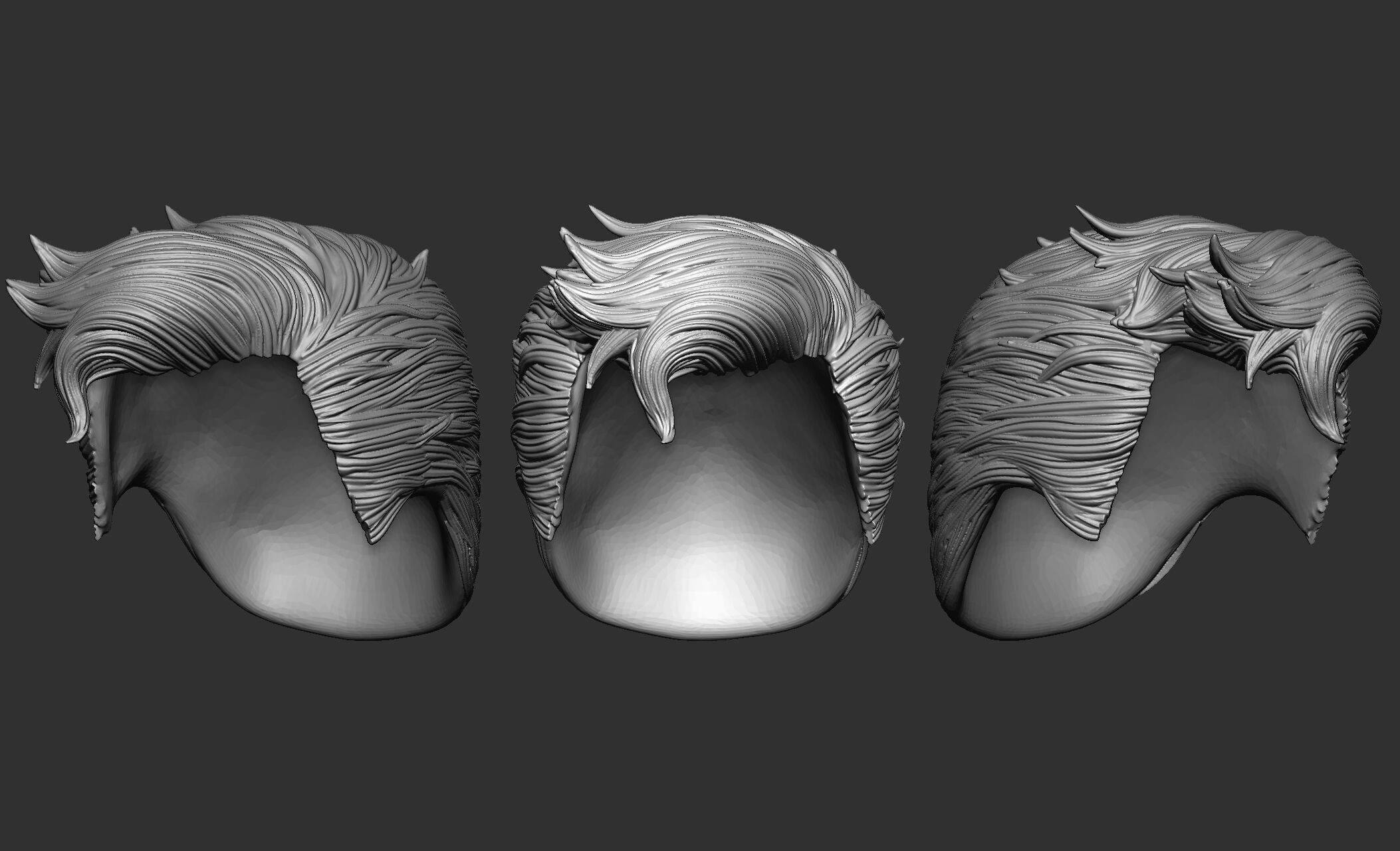 18 Male hair 3D model_1