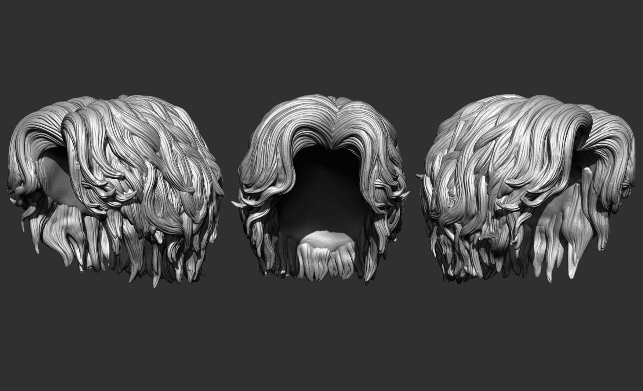 18 Male hair 3D model_7