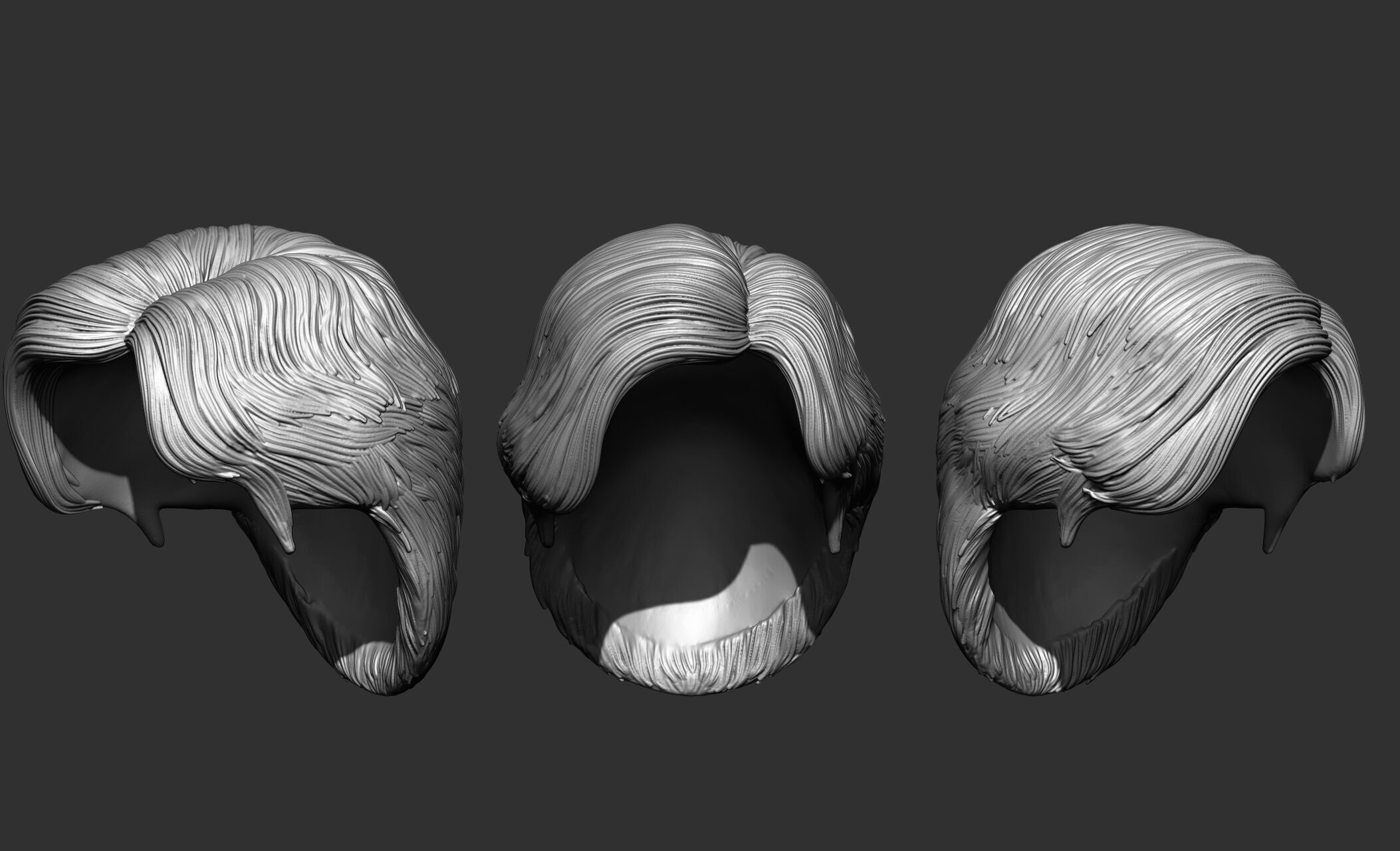 18 Male hair 3D model_17