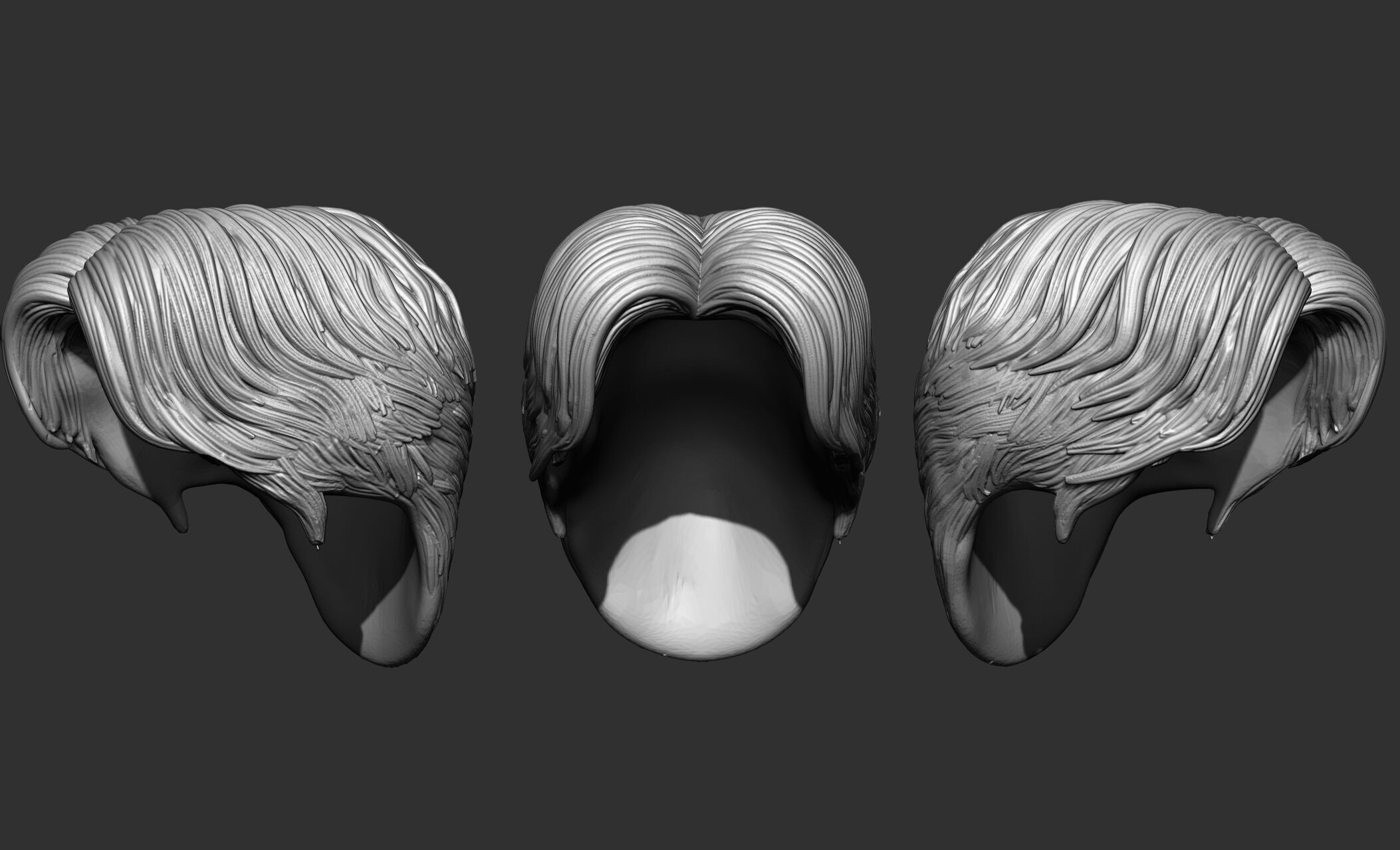 18 Male hair 3D model_8