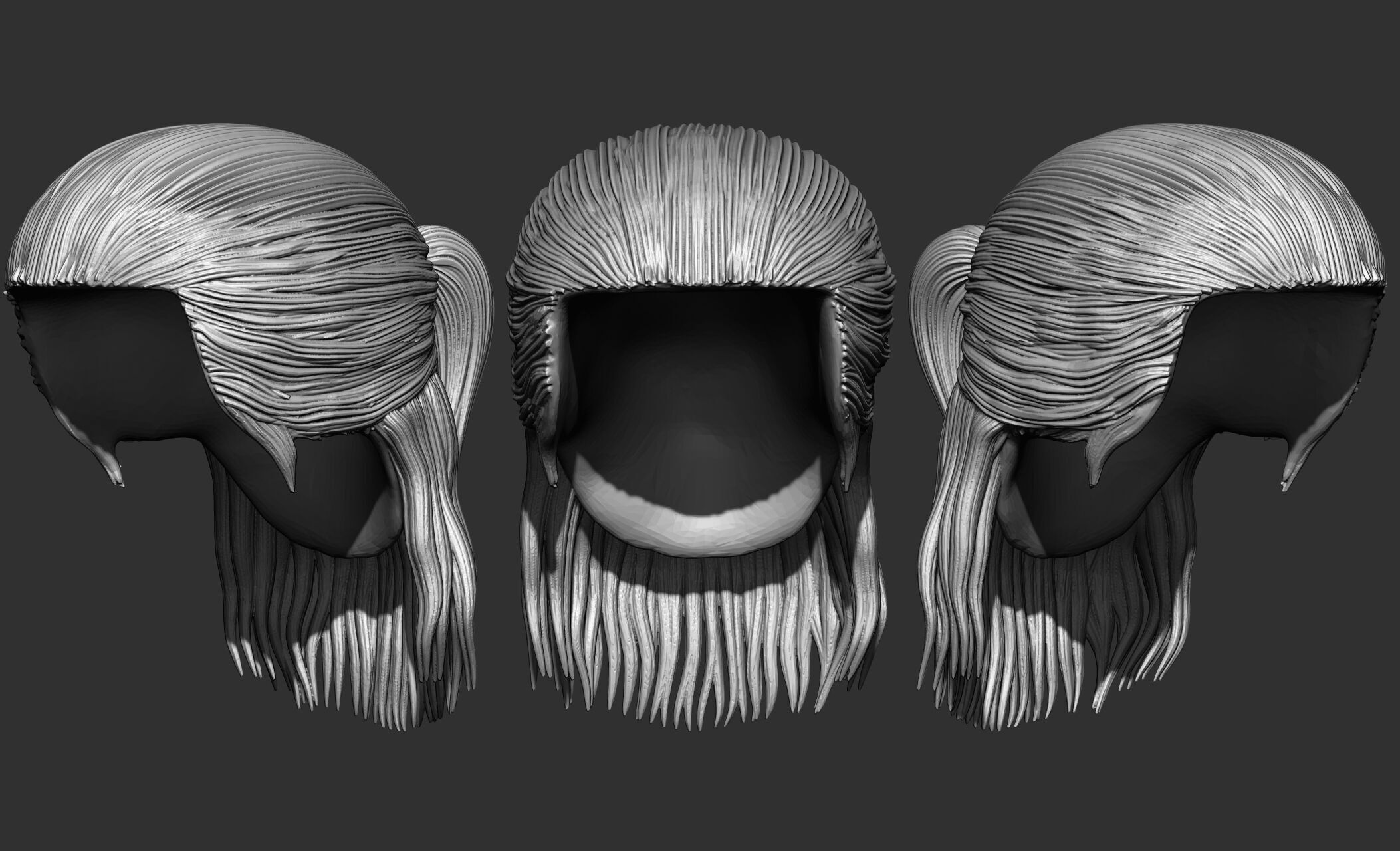 18 Male hair 3D model_3