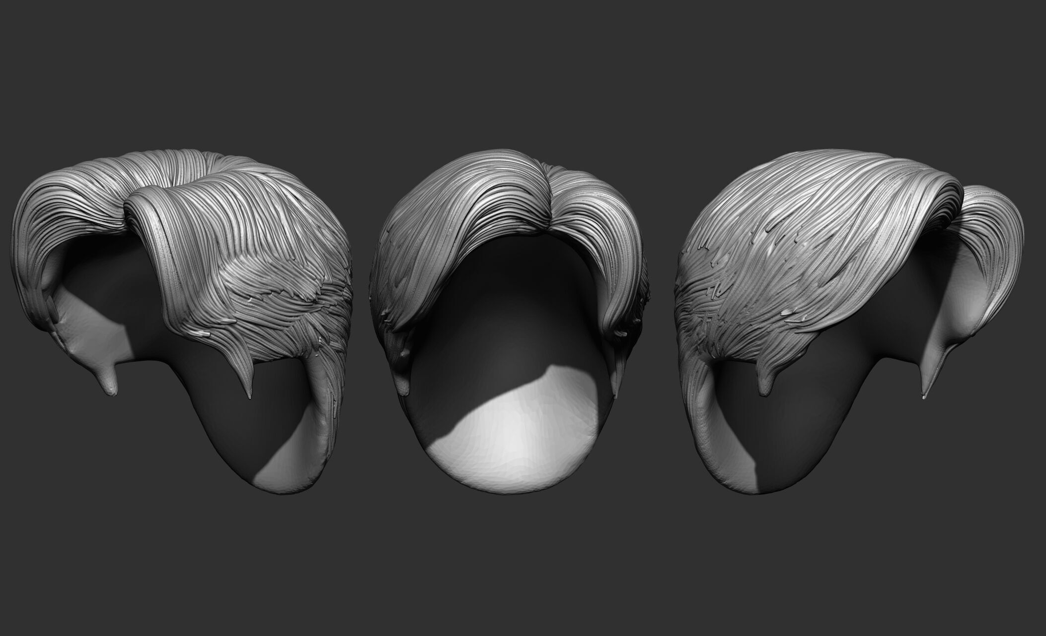 18 Male hair 3D model_5