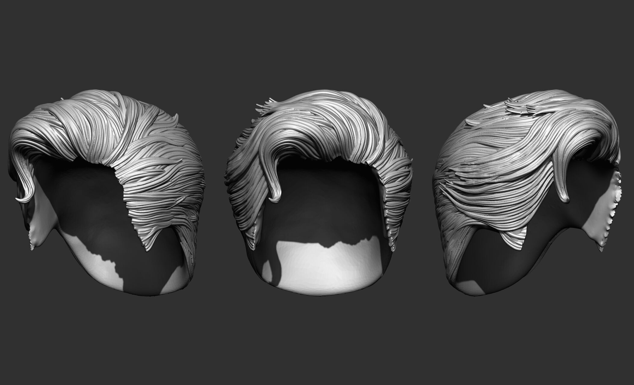 18 Male hair 3D model_11