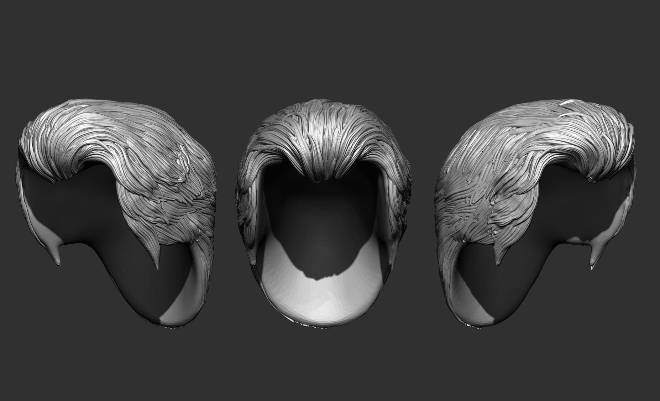 18 Male hair 3D model_14