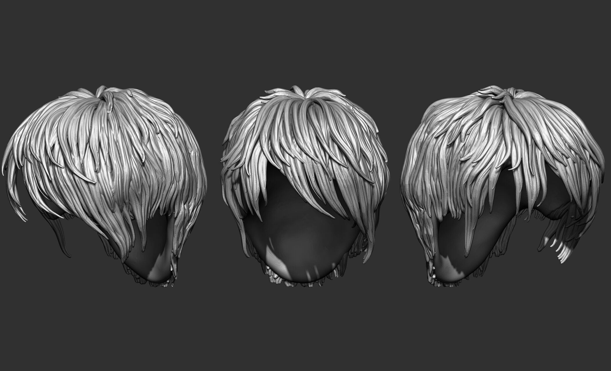 18 Male hair 3D model_4