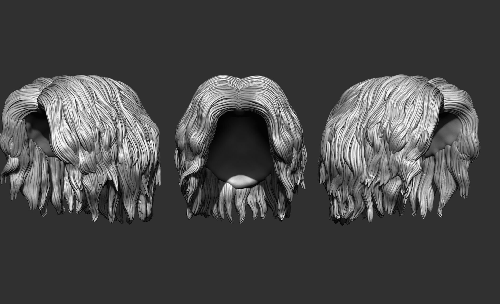 18 Male hair 3D model_6