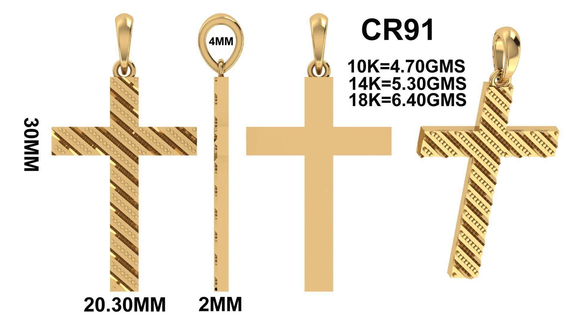 CROSS PENDANT CR91 3D print model_6