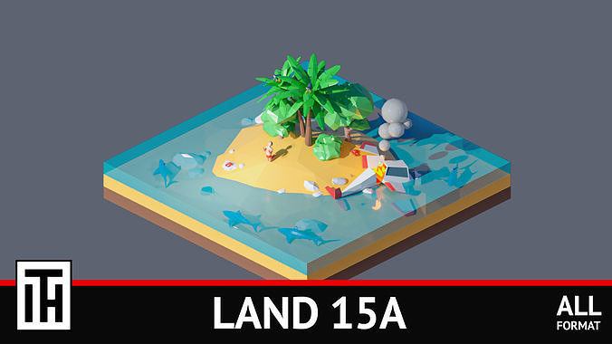 land 15A Low-poly 3D model