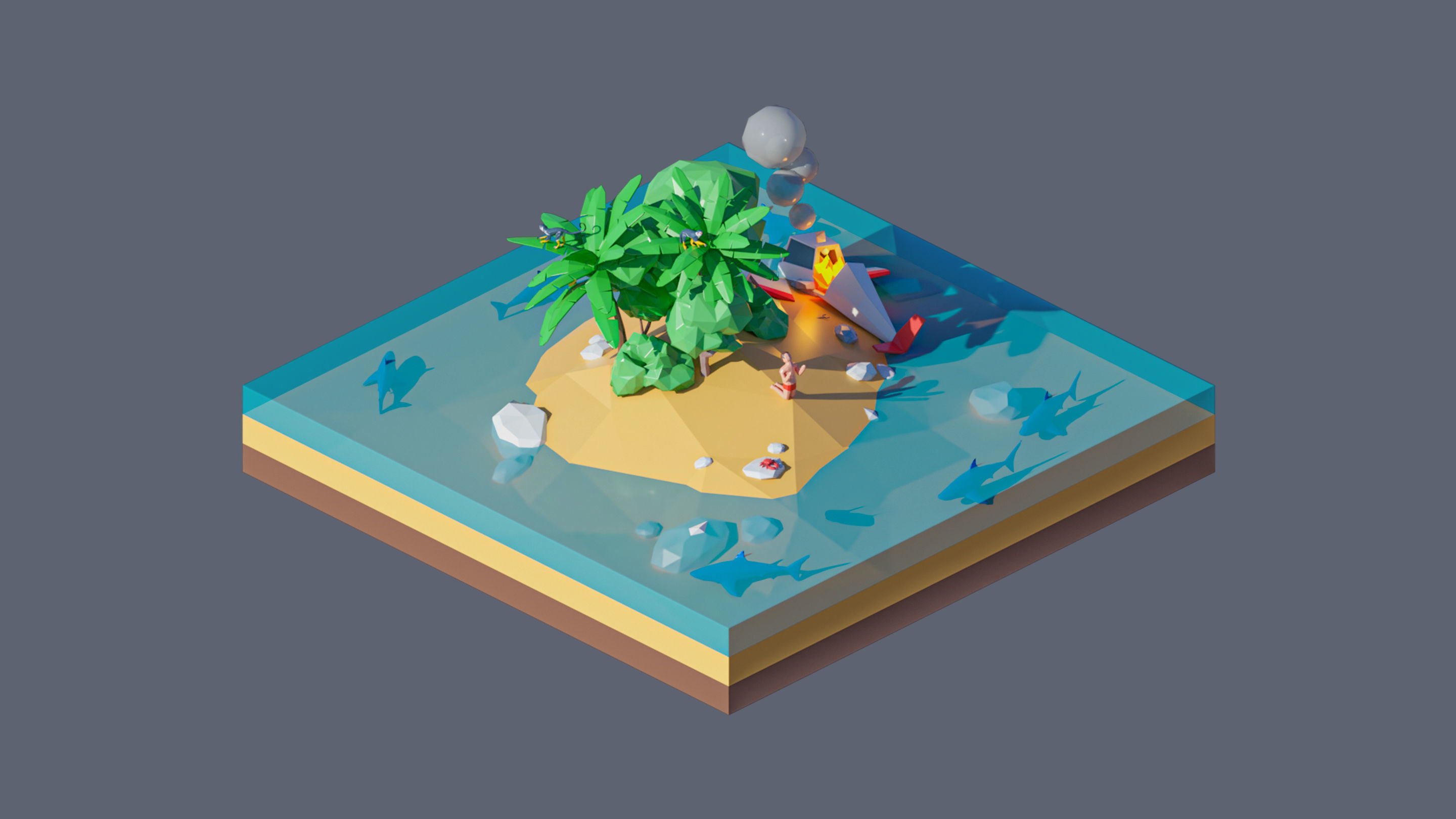 land 15A Low-poly 3D model_3