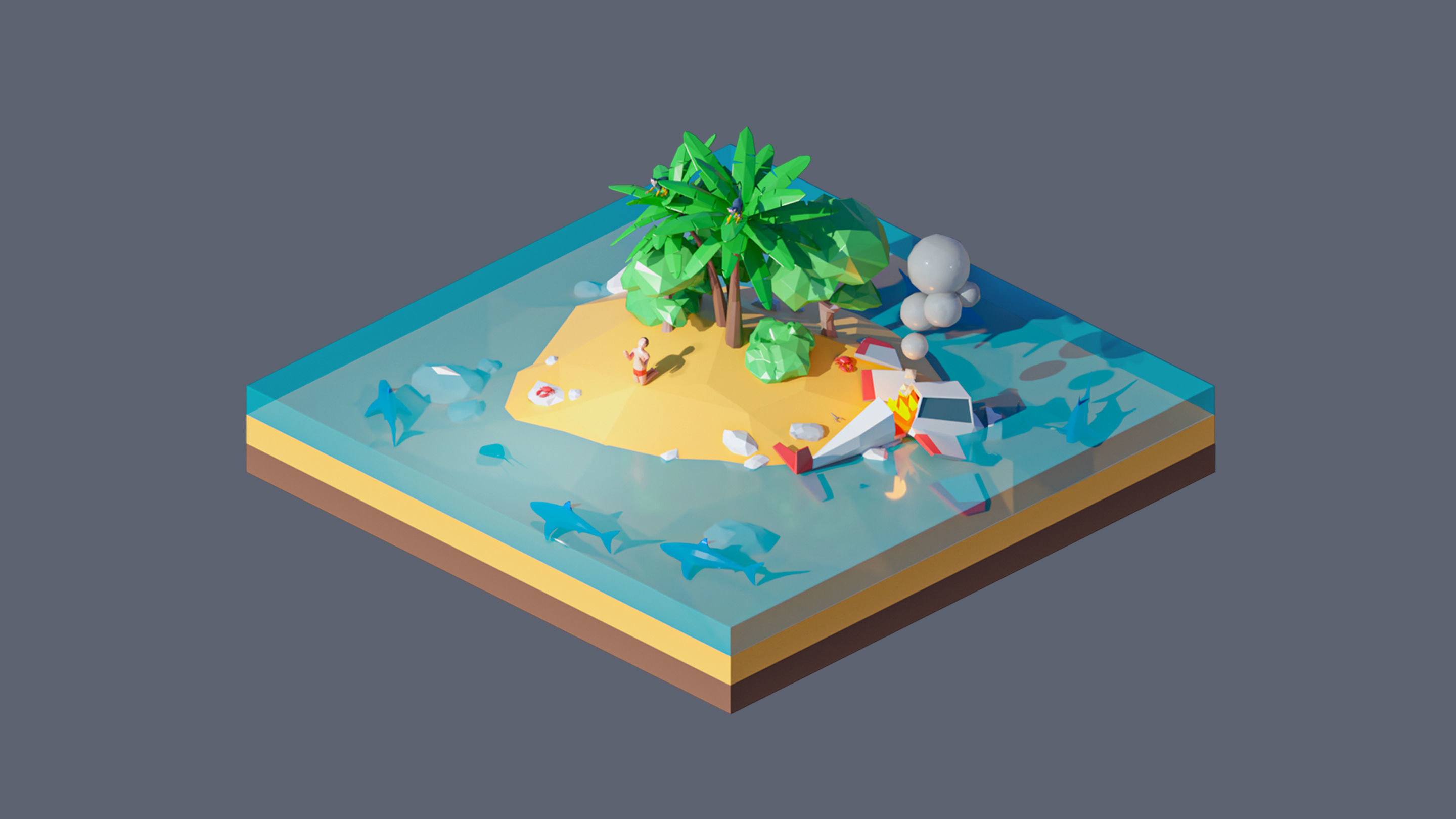 land 15A Low-poly 3D model_2