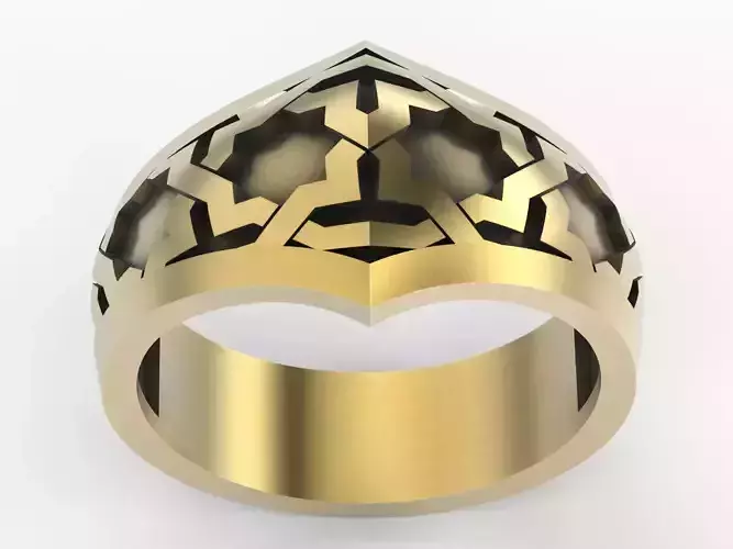 Lux  ring   gold silver carving printable jewelry 3D model