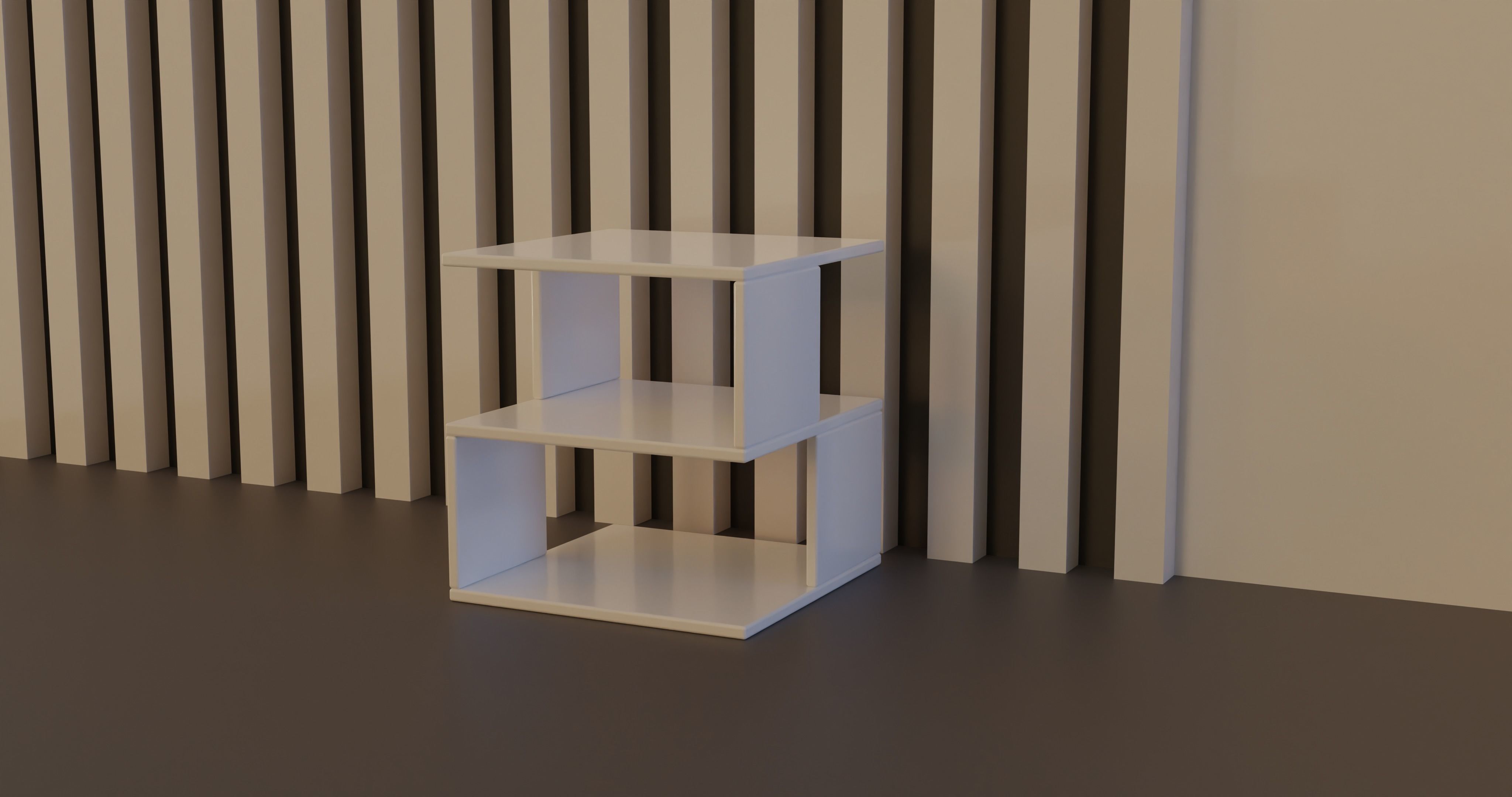 Bed Side Wood Table 3D model_6