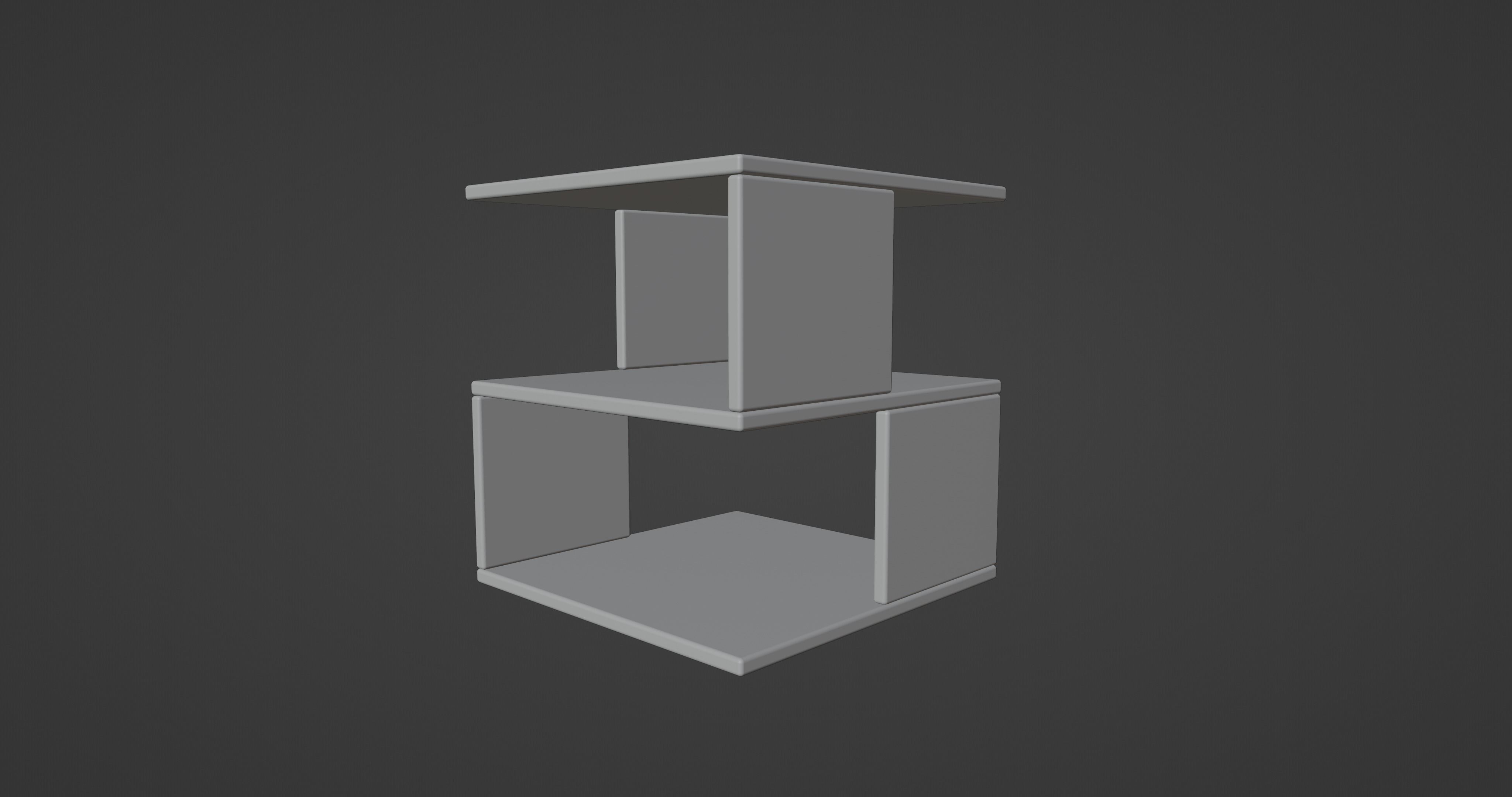 Bed Side Wood Table 3D model_7