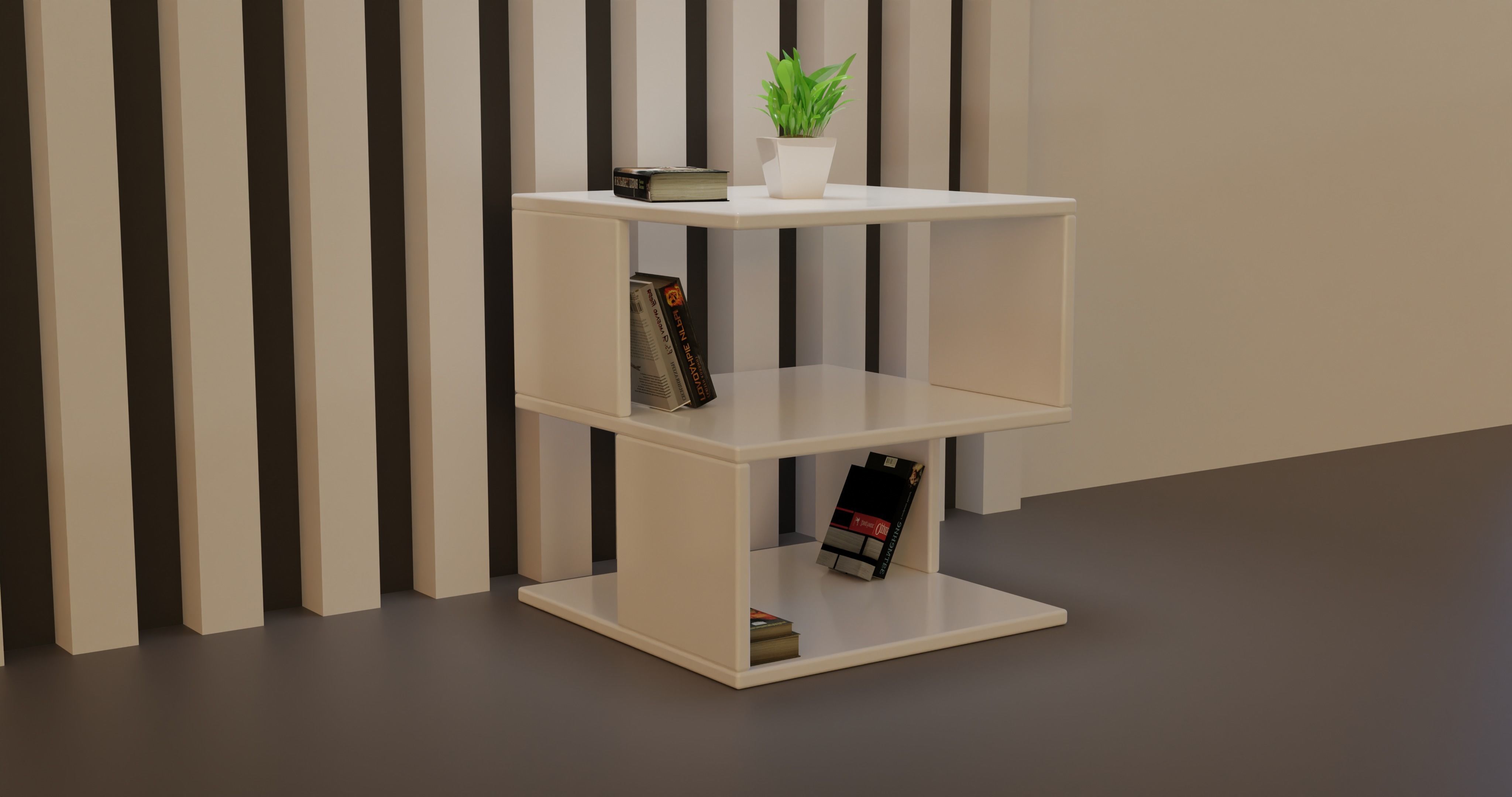 Bed Side Wood Table 3D model_1