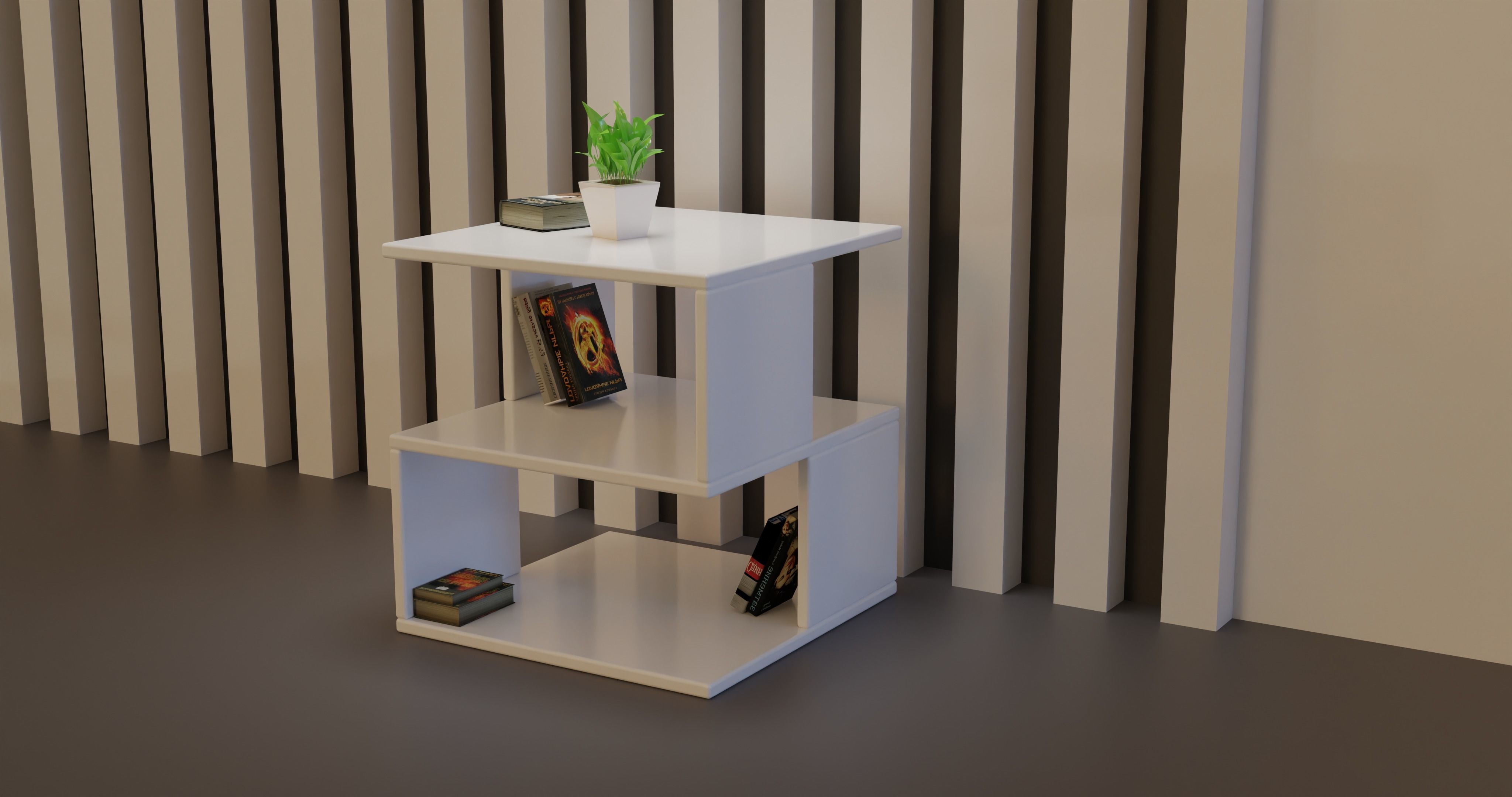 Bed Side Wood Table 3D model_2