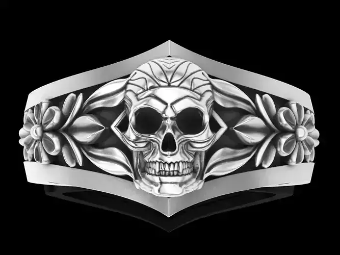 Skull ring gold printable jewelry 3D model