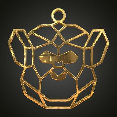 Linear monkey pendant 3D print model