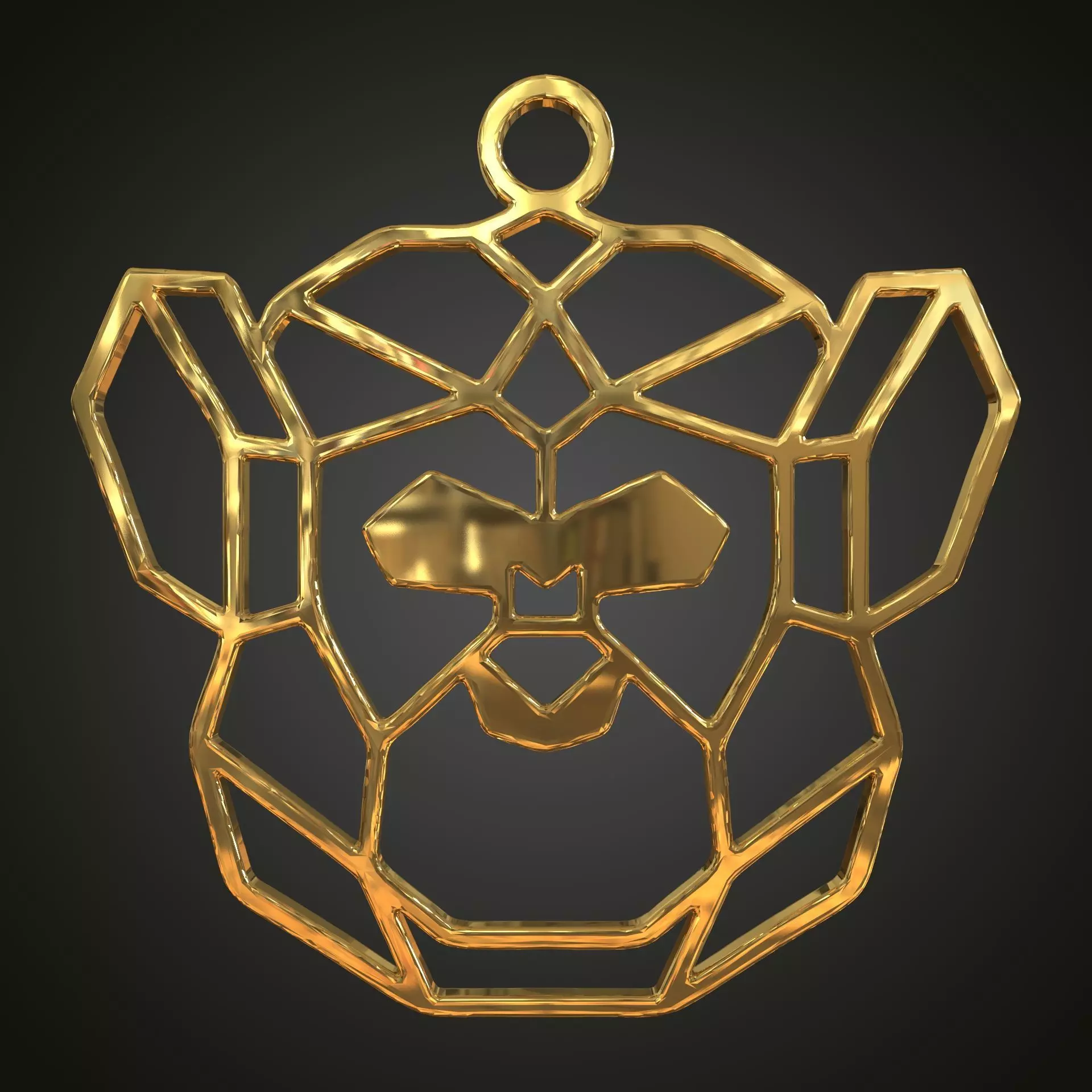 Linear monkey pendant 3D print model