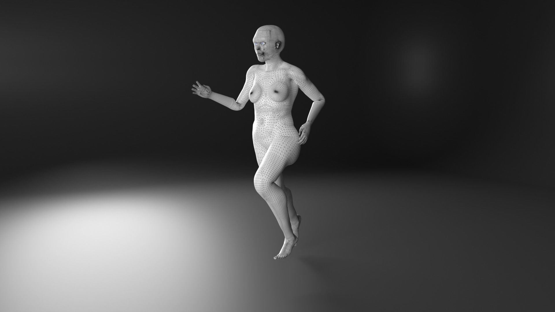 Woman basemesh Low-poly 3D model_1