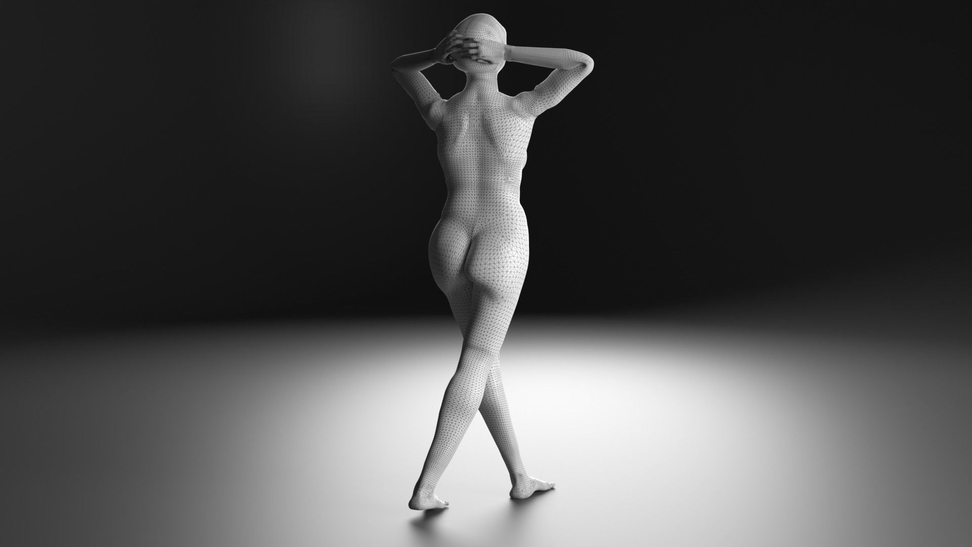Woman basemesh Low-poly 3D model_2