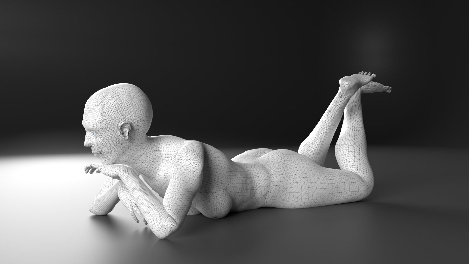 Woman basemesh Low-poly 3D model_3