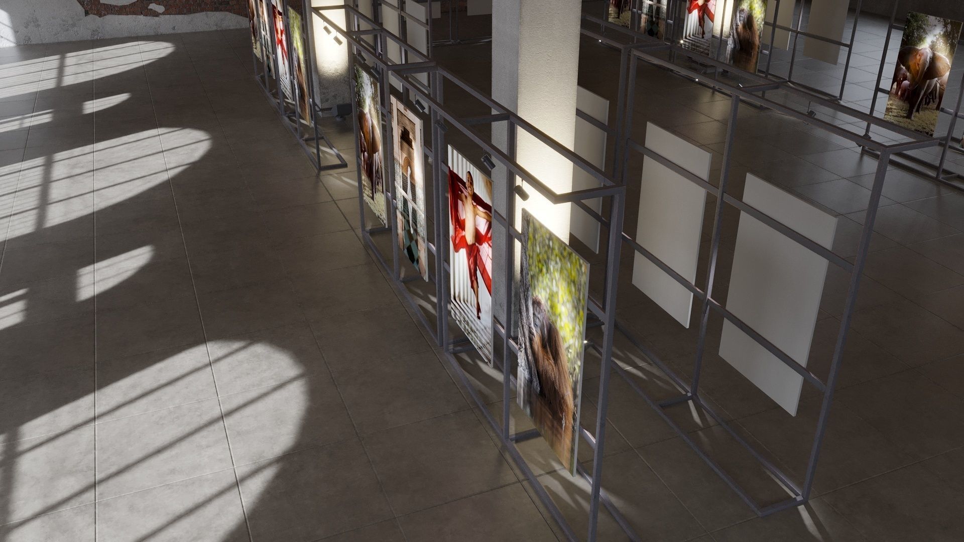 Game ready Exhibition room Low-poly 3D model_4