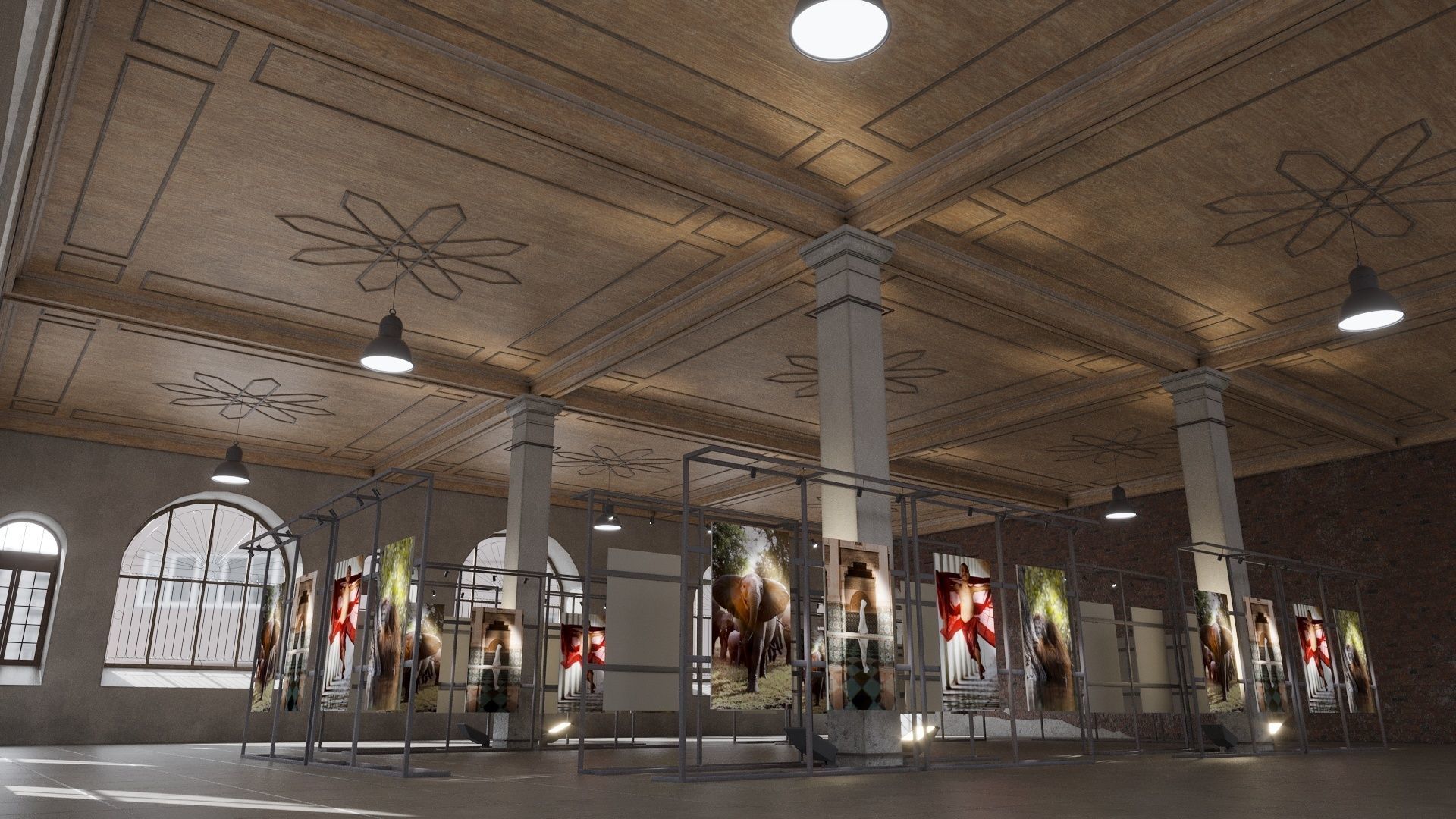 Game ready Exhibition room Low-poly 3D model_12