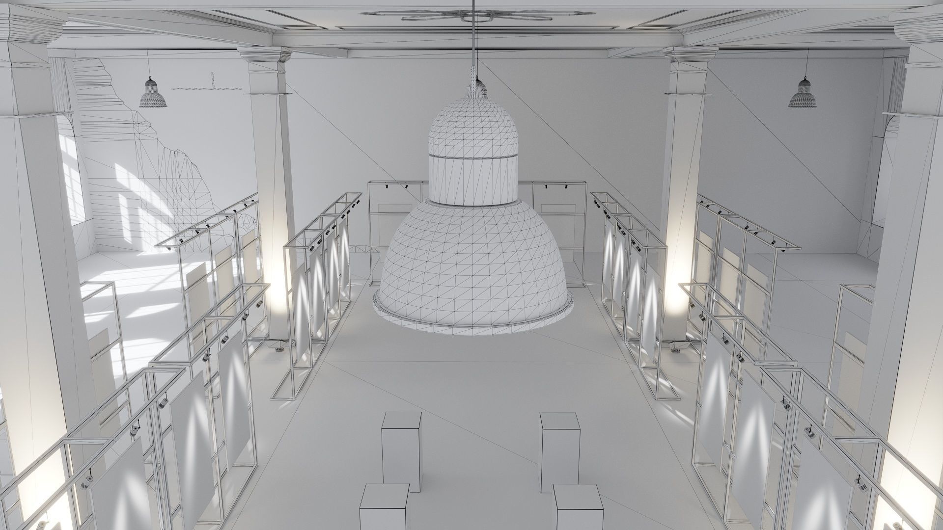 Game ready Exhibition room Low-poly 3D model_11