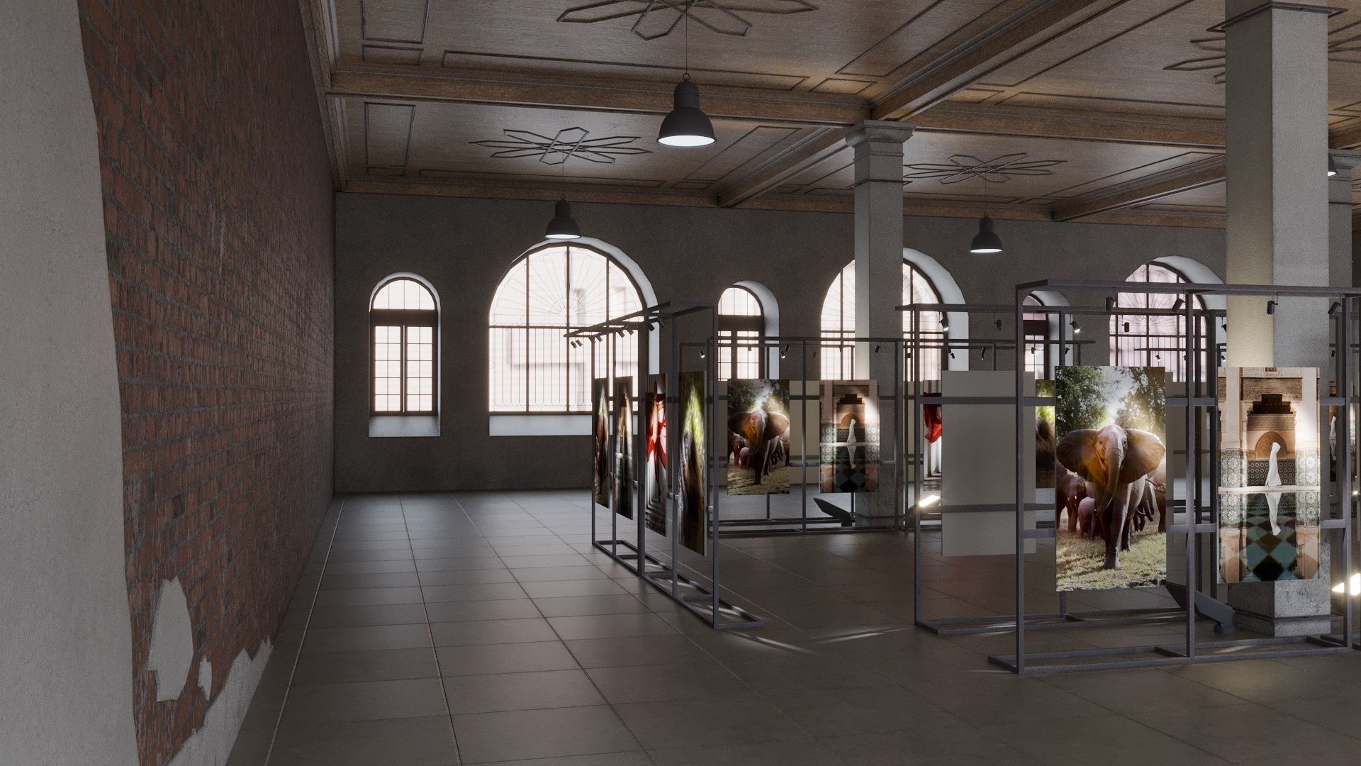 Game ready Exhibition room Low-poly 3D model_2