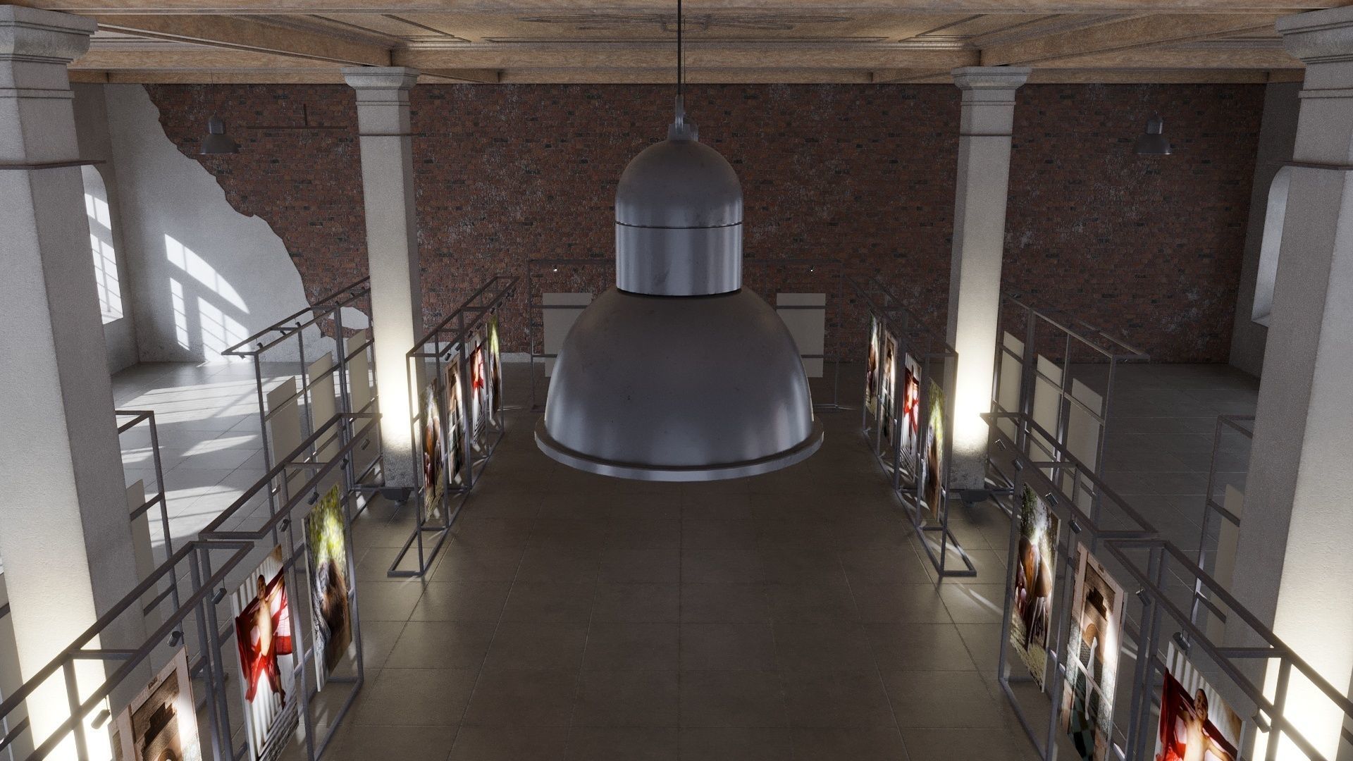 Game ready Exhibition room Low-poly 3D model_10