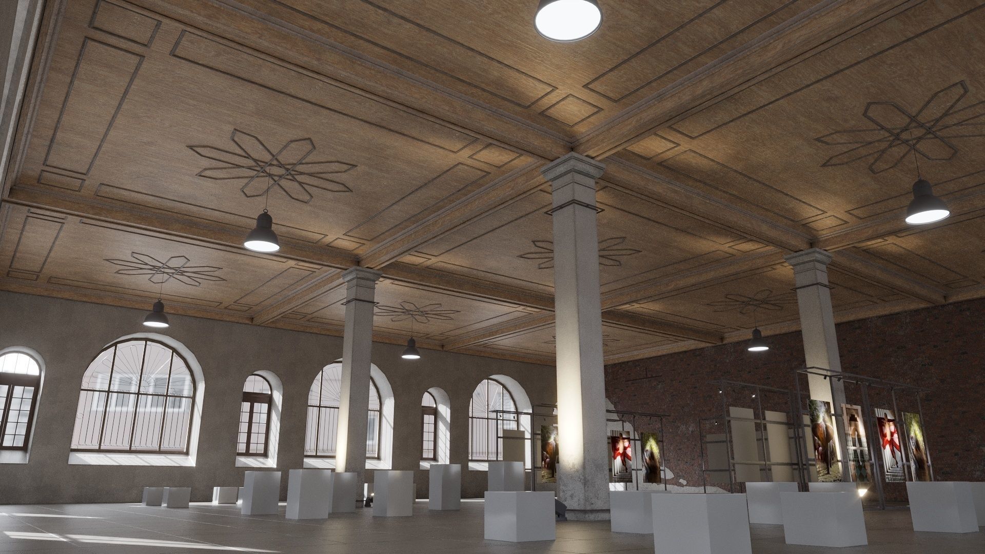 Game ready Exhibition room Low-poly 3D model_15