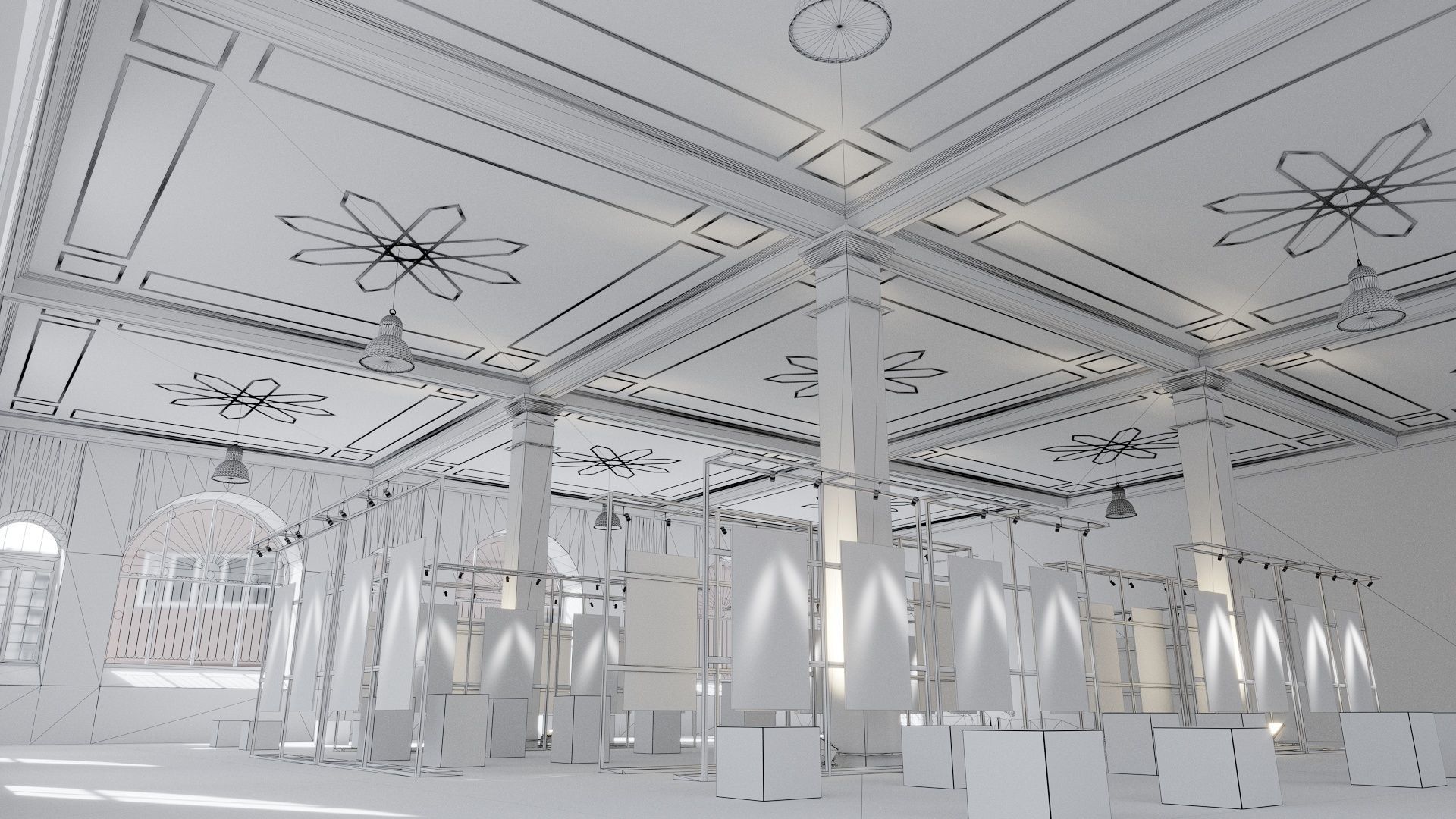 Game ready Exhibition room Low-poly 3D model_13