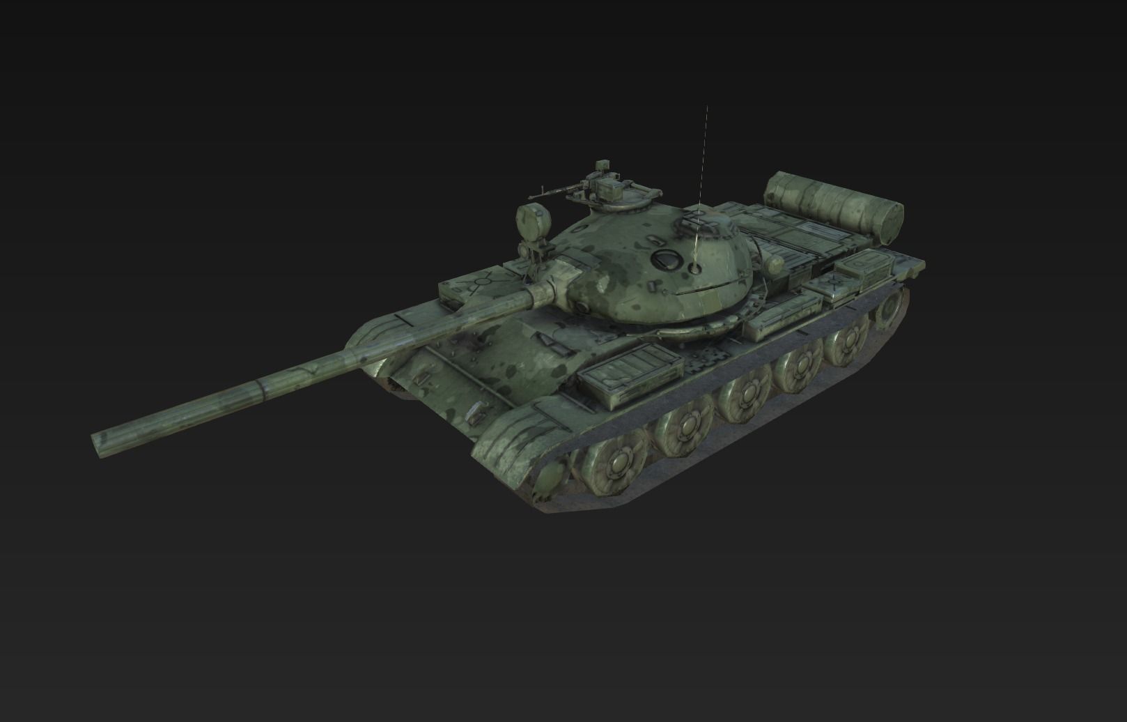 Tank T-62A Low-poly 3D model