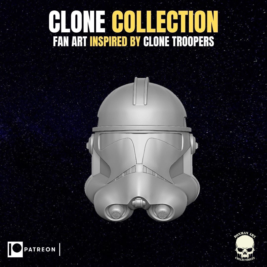 Clone Troopers Collection heads for action figures 3D print model_3