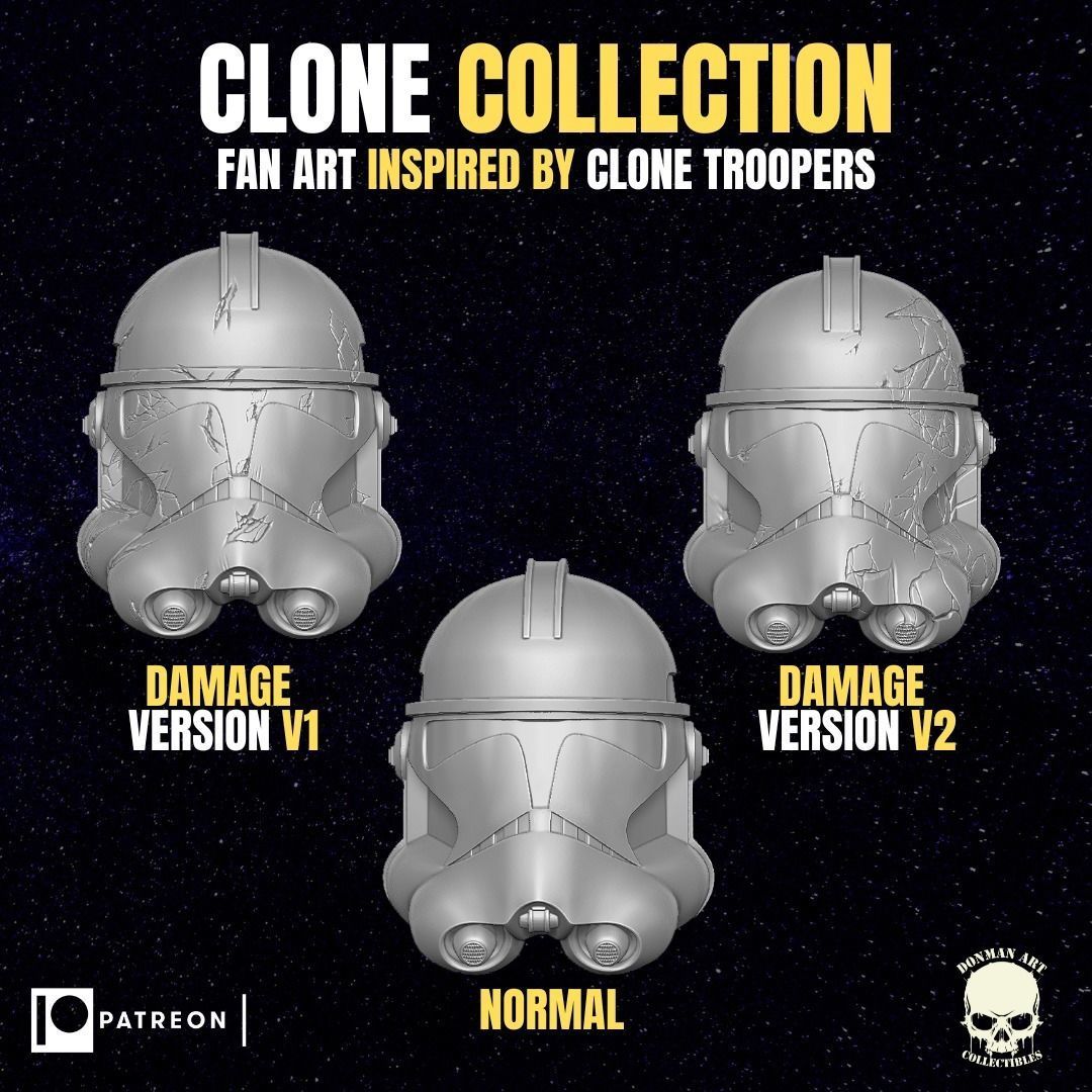 Clone Troopers Collection heads for action figures 3D print model_12