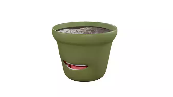 A 3D Cartoon Character Of Flowerpot
