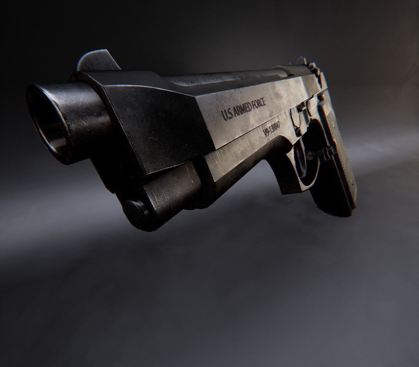 AAA Beretta M9 Game Ready PBR Low-poly 3D model_4