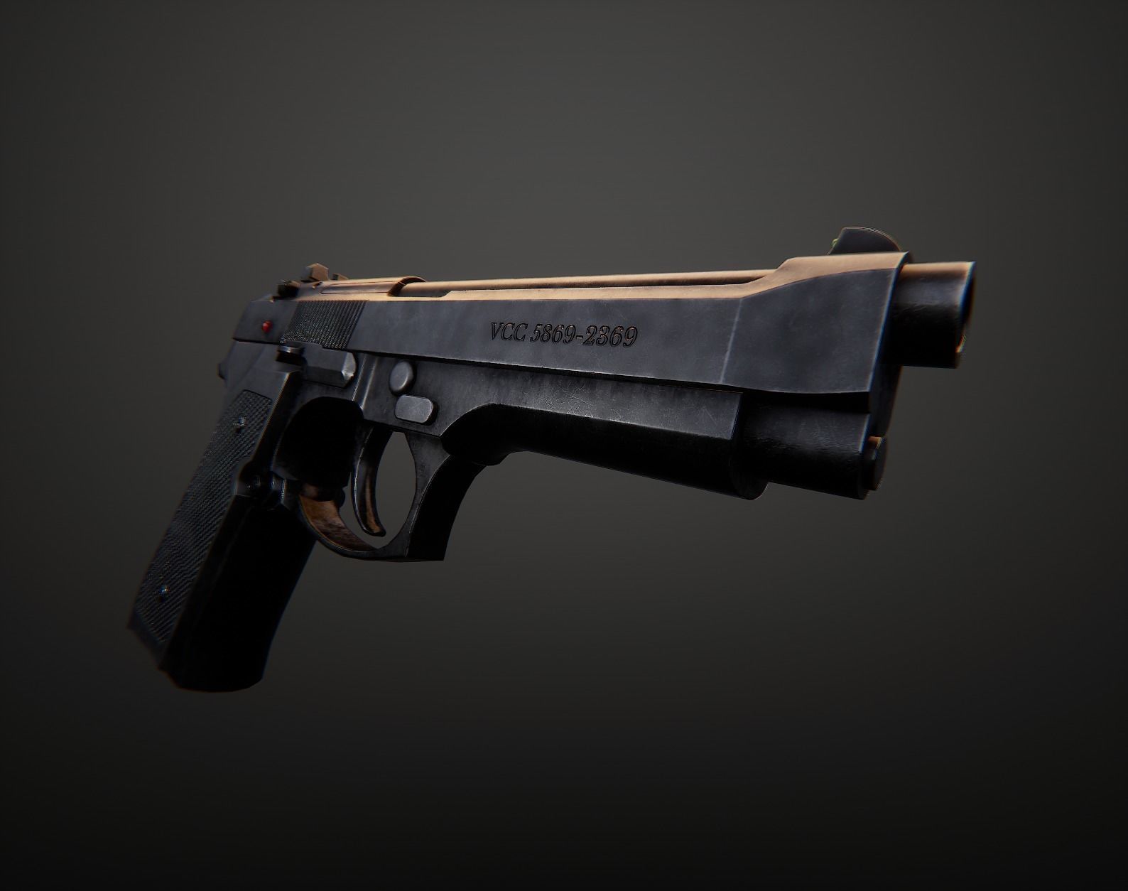 AAA Beretta M9 Game Ready PBR Low-poly 3D model_8