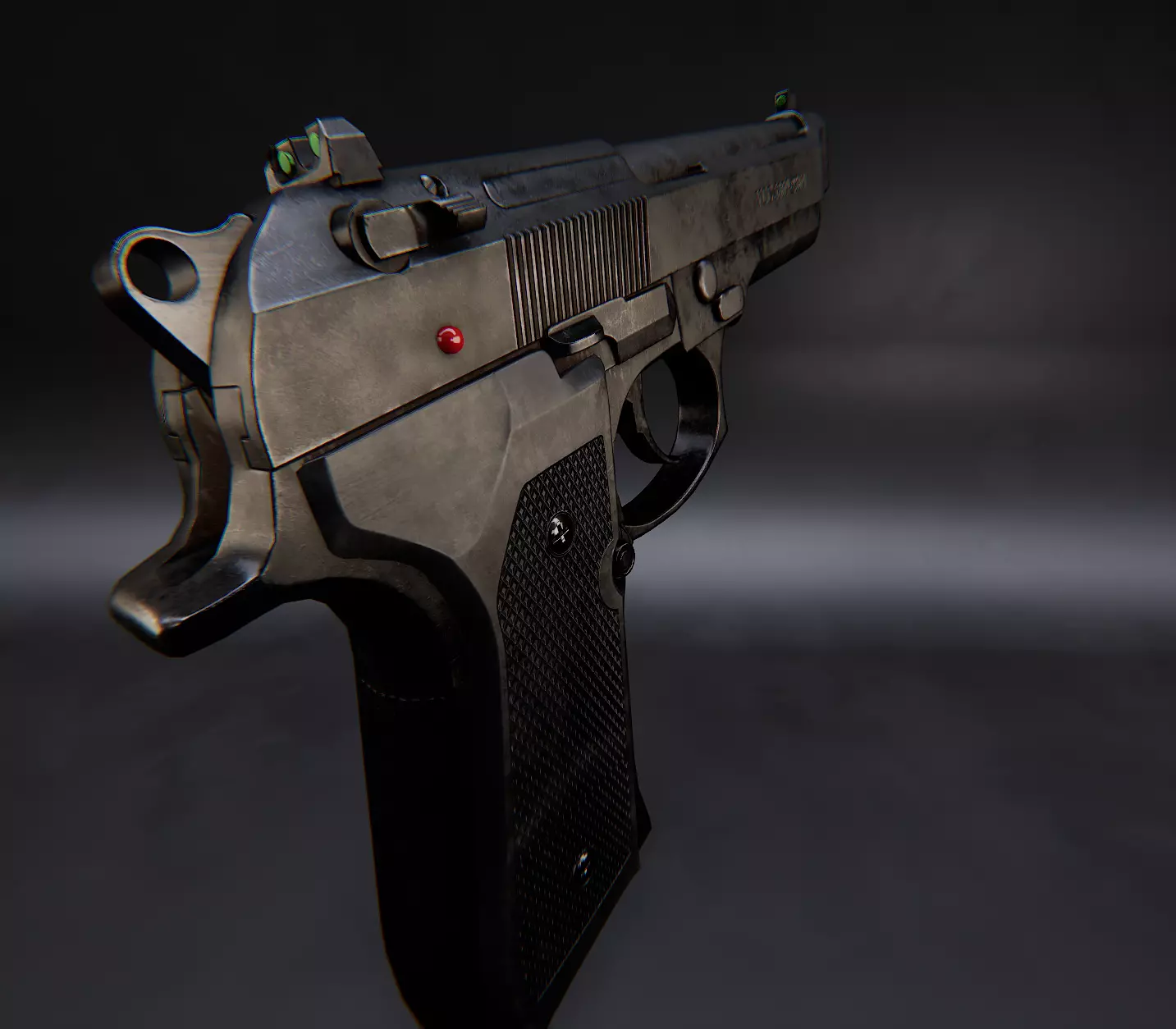 AAA Beretta M9 Game Ready PBR Low-poly 3D model_0