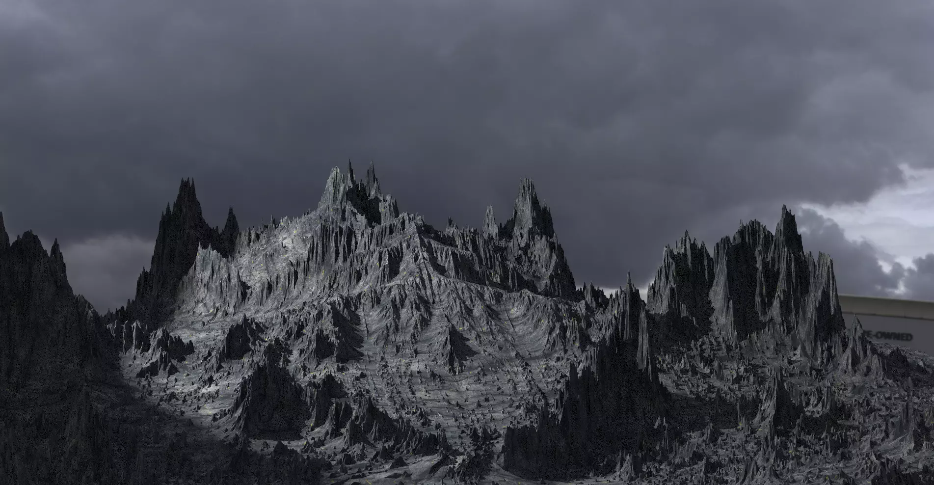 Dark rocks Mountain rock terrain 1 3D model_0