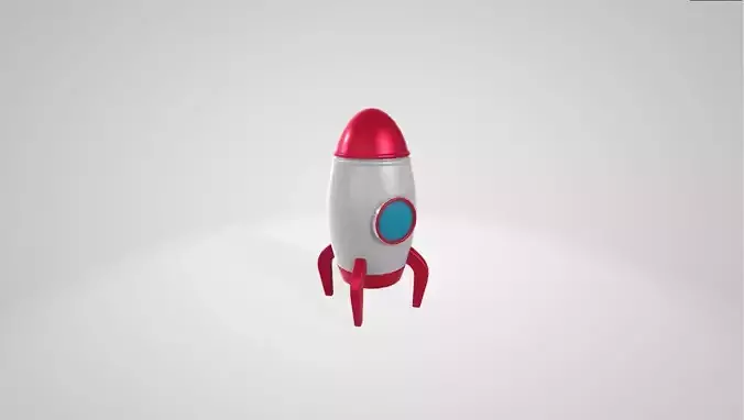 Low Poly Cartoonic Rocket 3d model Free low-poly 3D model