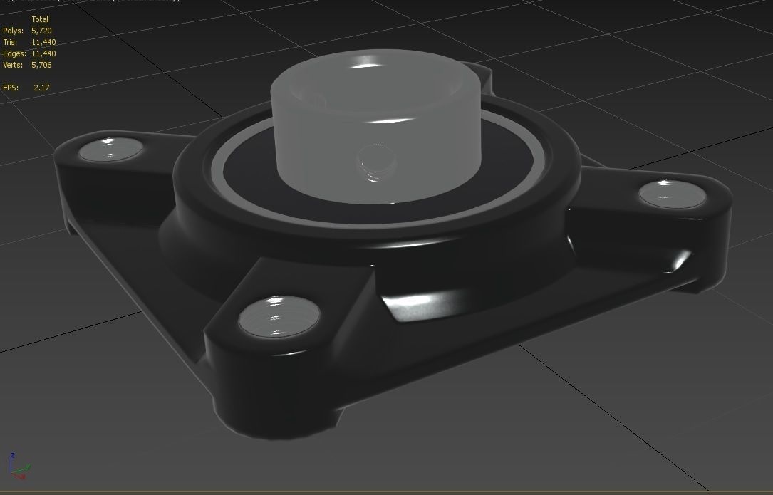 Flange Bearing 01 Low-poly 3D model_12