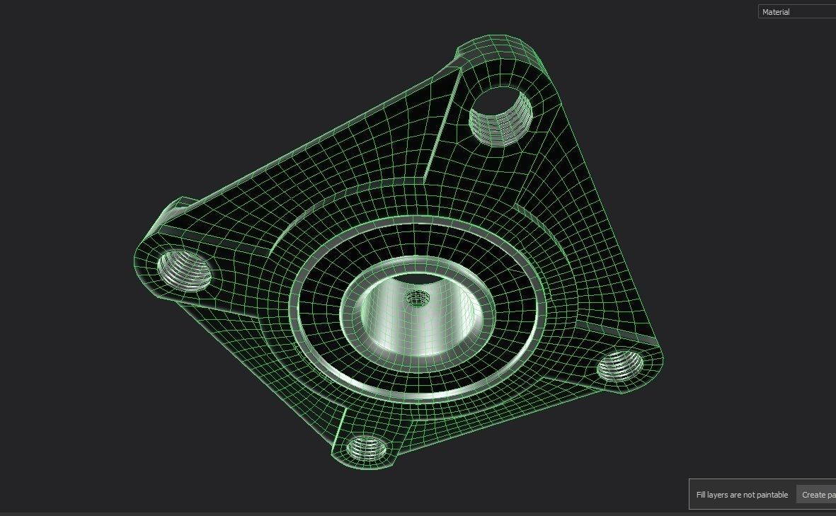 Flange Bearing 01 Low-poly 3D model_10