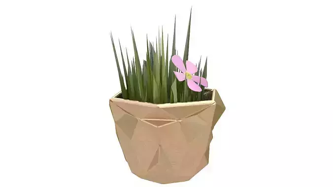 Small plant copper vase 3D model