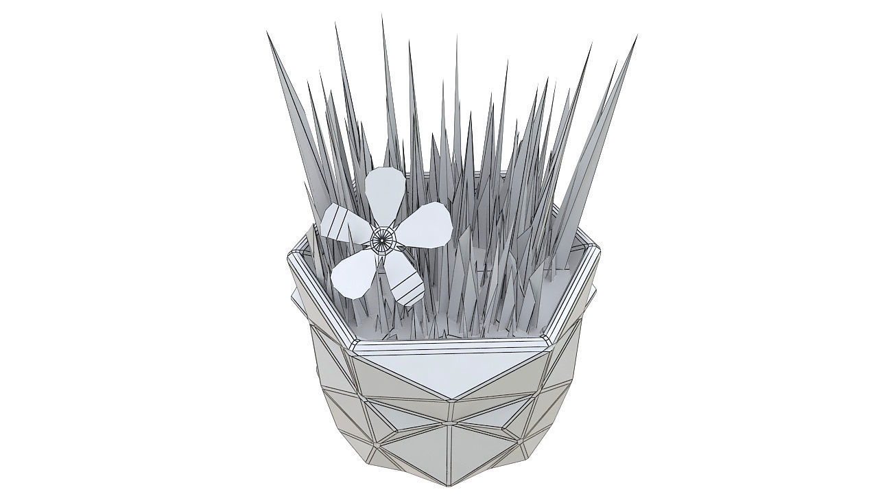 Small plant copper vase 3D model_9