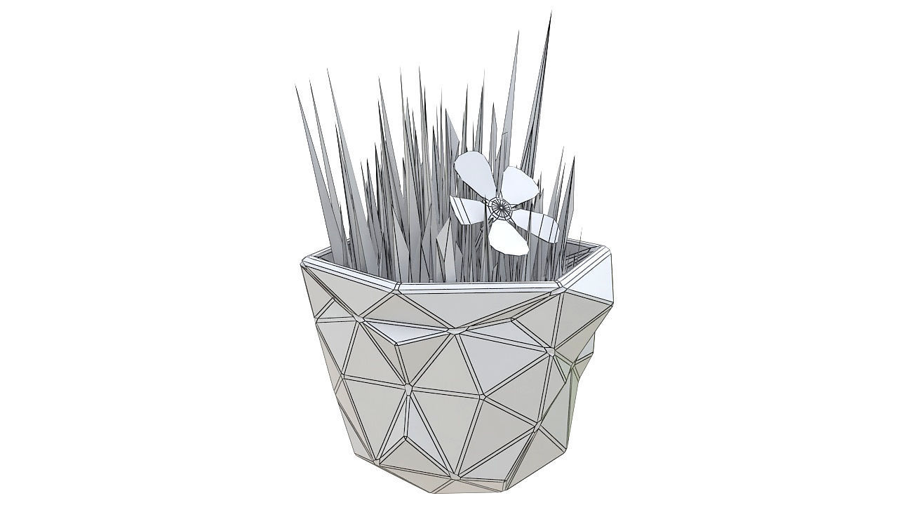 Small plant copper vase 3D model_7